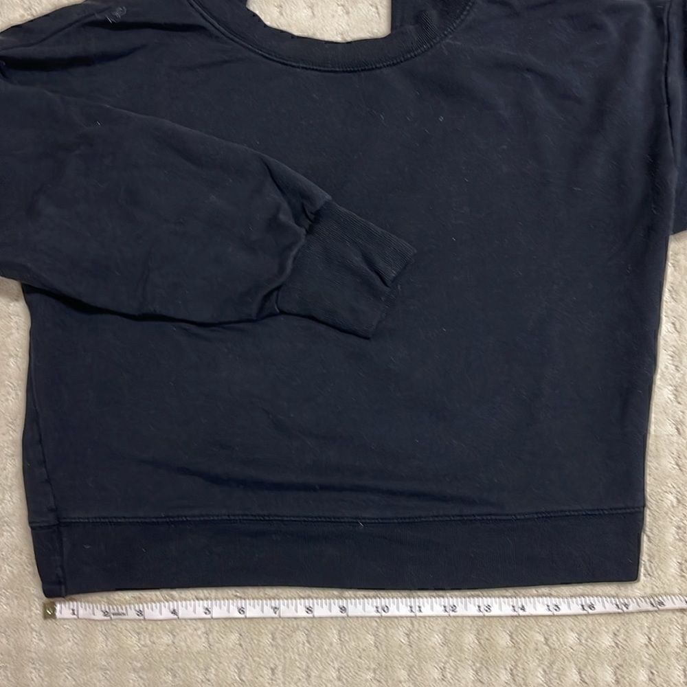 Athleta Open Back Sweatshirt, Black, Extra Small - Picture 5 of 7